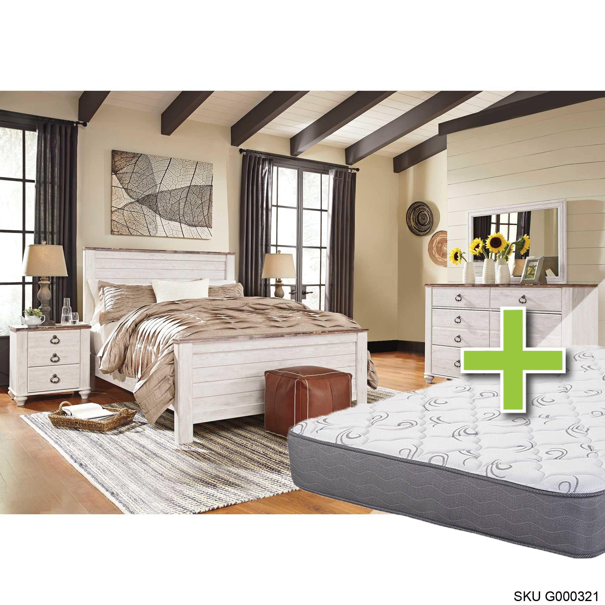 Rent to Own Ashley Willowton II 6 Piece Queen Bedroom Set w/ 9.5